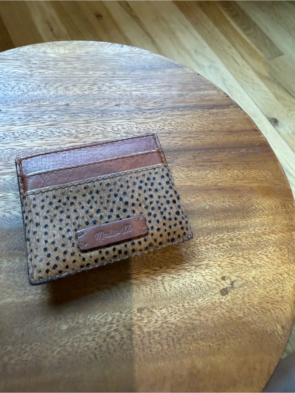 Madewell Tan Brown Haircalf Leather Card Sleeve